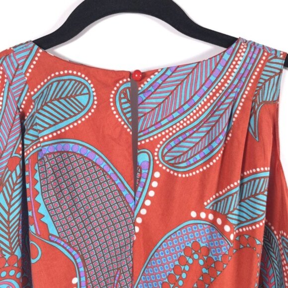 Tibi NEW YORK 100% SILK LooseTop Slightly Fitted Skirt Mini Dress Paisley Size 0 - Picture 7 of 11